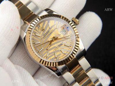 Rolex Datejust 36 Gold Palm Motif Dial Oyster Bracelet Replica